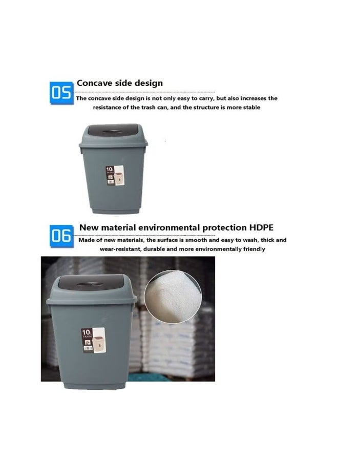 ATM 10-Litre Plastic Trash Bin with Durable Construction  - Image 2