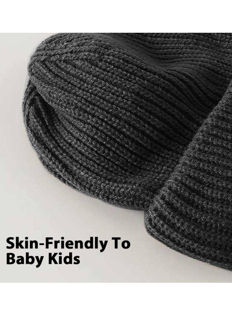 Cozy Winter Beanie Hats for Kids 2 Pack Soft Warm Knitted Caps for Boys and Girls 3 to 8 Years - Image 4