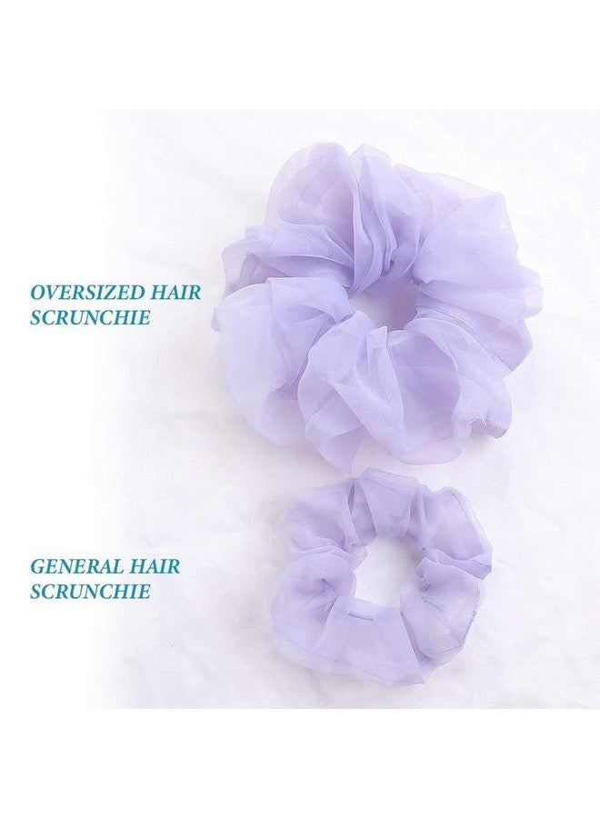 SUN Ring SUNRING Colorful Elastic Hair Bands Organza Hair Scrunchies Ponytail Holder Large hair scruncies (Pack of 6, Multicolor) - Image 5