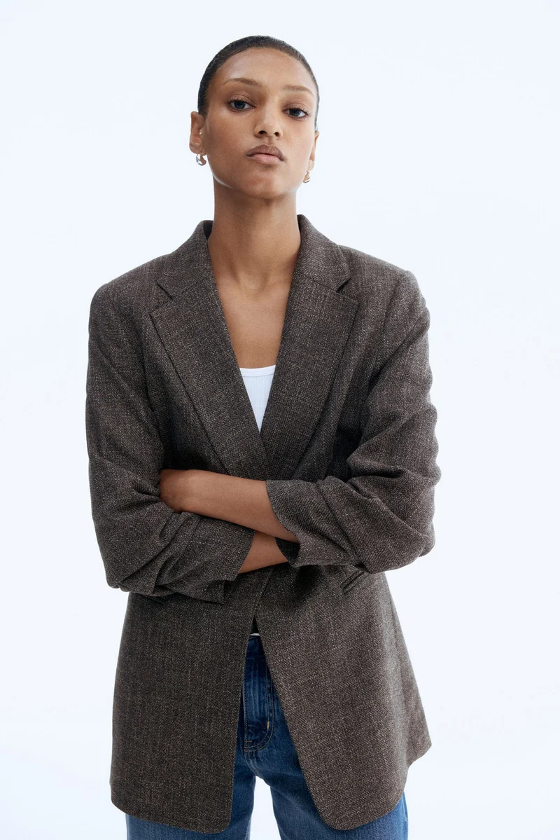 H&M Gathered-sleeve blazer