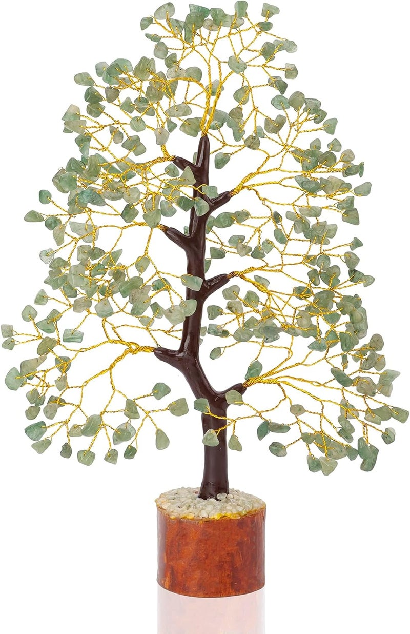 Crocon Green Jade Crystal Tree Gemstone Money Tree Life Tree Bonsai Healing Chakra Stone Spiritual Meditation Home Gift for Women, 10-12" - Image 1