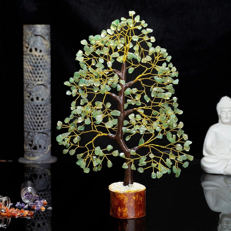 Crocon Green Jade Crystal Tree Gemstone Money Tree Life Tree Bonsai Healing Chakra Stone Spiritual Meditation Home Gift for Women, 10-12" - Image 5