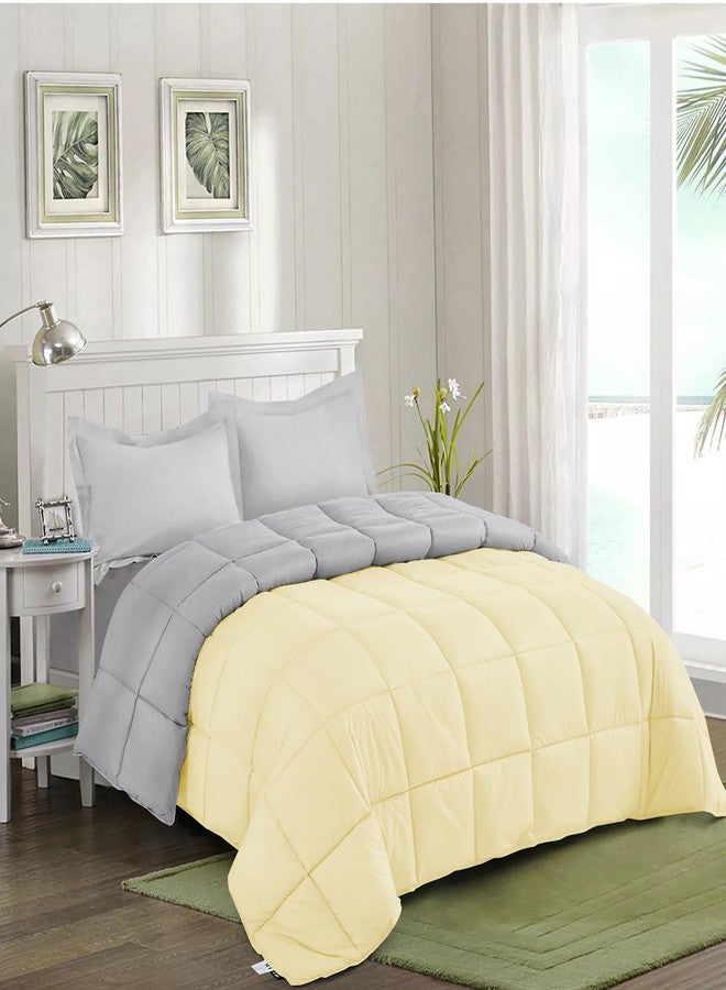 AYANSHI BEDDING Hotel Collection All Season 120 GSM Ac Comforter/Ac Blanket/Ac Duvet Double Bed Comforter (90" X100" Inches) - Double Bed Comforter - Ivory/Silver Grey Color - Image 2
