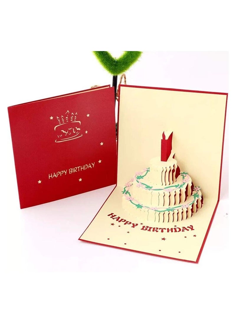 Cool Baby COOLBABY Pop Up Birthday Cards,Birthday Pop Up Greeting Cards Laser Cut Happy Birthday Cards Including Envelopes, Best for Mom,Wife,Sister, Boy,Girl,Friend, Red（no light no music）  - Image 1