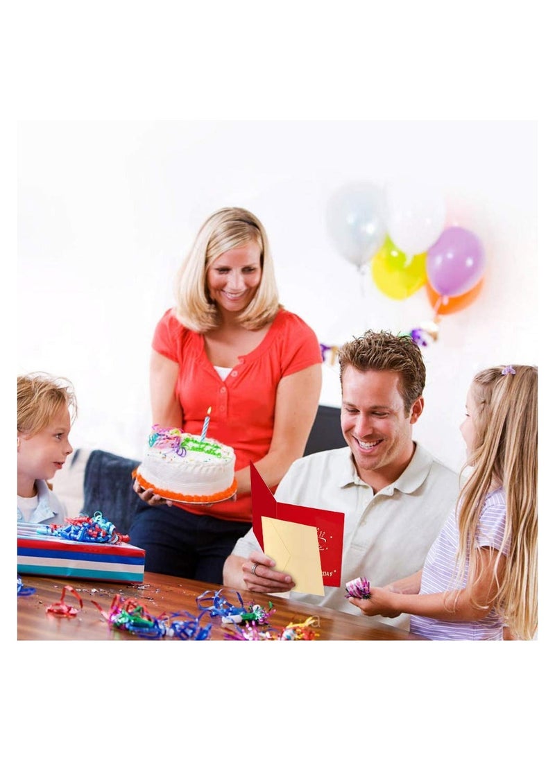 Cool Baby COOLBABY Pop Up Birthday Cards,Birthday Pop Up Greeting Cards Laser Cut Happy Birthday Cards Including Envelopes, Best for Mom,Wife,Sister, Boy,Girl,Friend, Red（no light no music）  - Image 3