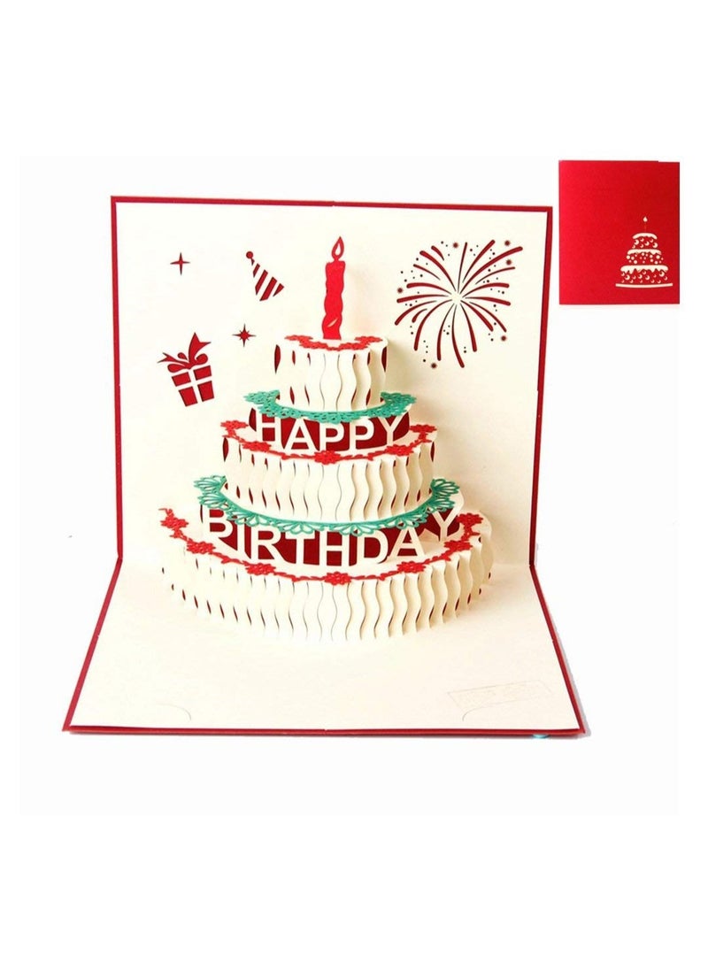 Cool Baby COOLBABY Pop Up Birthday Cards,Birthday Pop Up Greeting Cards Laser Cut Happy Birthday Cards Including Envelopes, Best for Mom,Wife,Sister, Boy,Girl,Friend, Red（no light no music）  - Image 4