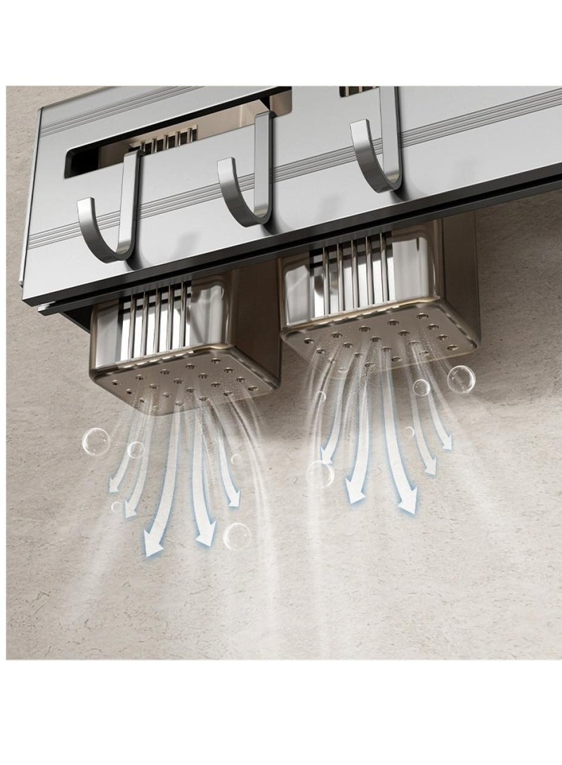 AIWANTO Wall-Mounted Heavy Duty 60cm Kitchen Knife Rack Multi-Purpose Knife Holder Spoon Organizer Cutlery Holder with 12 Hooks & Towel Rack  With partition  Knife Organizer Knife Storage Kitchen Restaurant  - Image 5