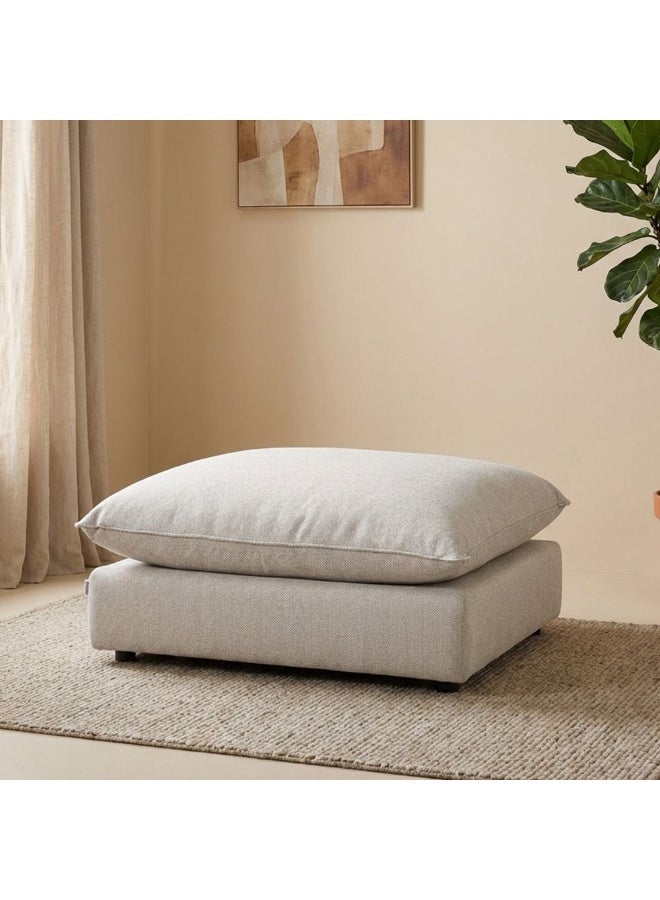 DANUBE HOME Napoleon Ottoman Fabric Modular Sofa Multi Functional Ottoman Chair Soft Upholstered Seat Footrest Modern Design Furniture For Living Room Bedroom L109xW109xH47cm Beige - Image 1
