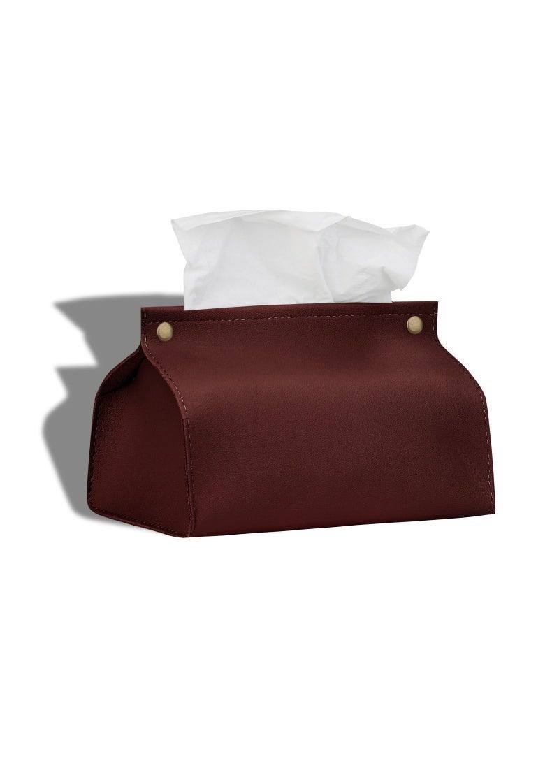 Beauenty ins Nordic Leather Tissue Box Living Room Storage pu Tissue Bag Car Tissue Cover Spot Wholesale Wine Red