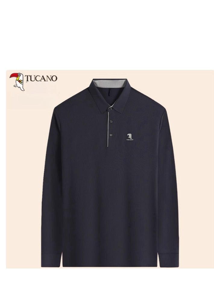 Tucano Men's Business Casual Long Sleeved T-Shirt Polo Shirt Top - Image 1