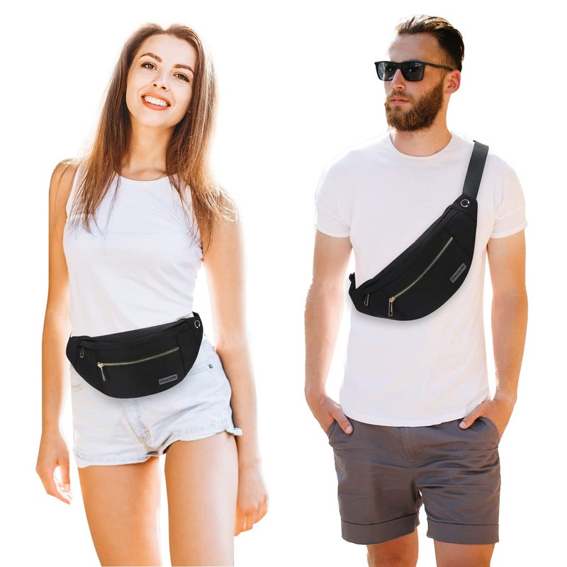 Maxtop Fashion Crossbody Fanny Pack Trendy Belt Bag for Women Men 4-Zipper Pockets Gifts for Enjoy Sports Yoga Festival Workout Running Casual Wallets Waist Pack Travel Bag Carrying All Phones - Image 2
