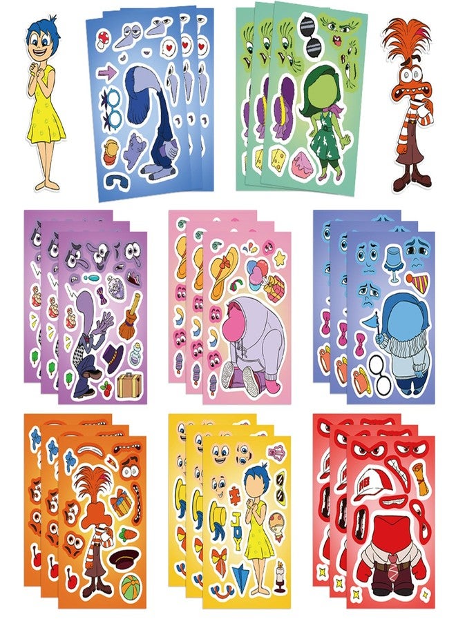 Cannity 24 Sheets Inside Out Stickers Make Your Own for Laptop, Travel Case, Phone, Bike, Water Bottle, Guitar, Computer Make a Face Stickers (red) - Image 1