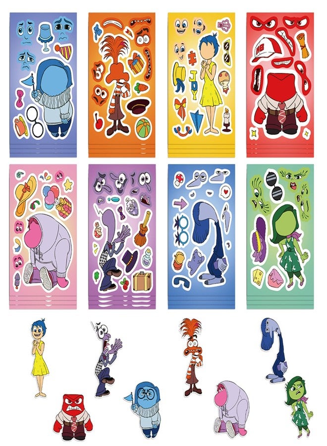 Cannity 24 Sheets Inside Out Stickers Make Your Own for Laptop, Travel Case, Phone, Bike, Water Bottle, Guitar, Computer Make a Face Stickers (red) - Image 4