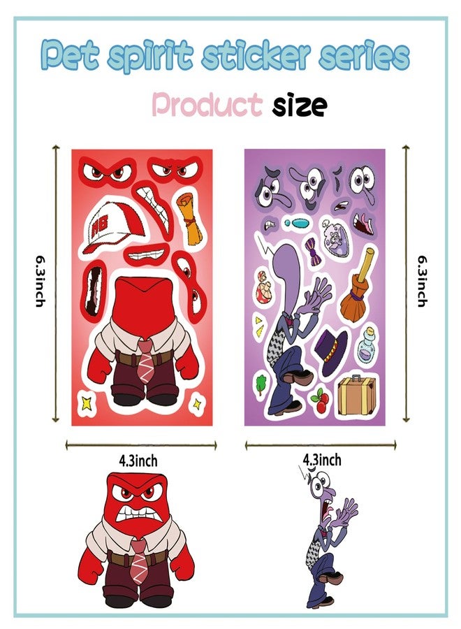Cannity 24 Sheets Inside Out Stickers Make Your Own for Laptop, Travel Case, Phone, Bike, Water Bottle, Guitar, Computer Make a Face Stickers (red) - Image 2