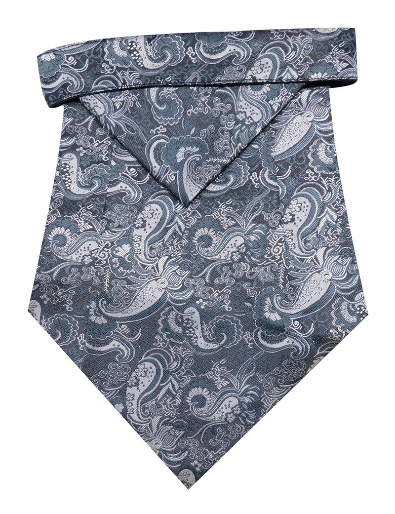 Riyasat Self Design Micro Fiber Cravat Tie with Pocket Square - Image 1
