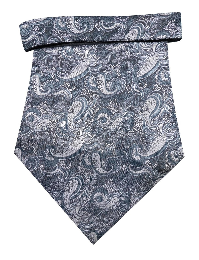 Riyasat Self Design Micro Fiber Cravat Tie with Pocket Square - Image 2