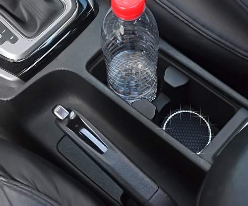 DBlosp Car Cup Holder Coasters, Bling Cup Holder Insert Coaster Car Interior Accessories-2.75 inch Silicone Anti Slip Crystal Rhinestone Car Coaster-Universal (Pack of 2) - Image 2