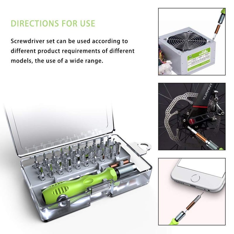 VIAXOS 32 in 1 Mini Screwdriver Bits Set with Magnetic Flexible Extension Rod - Image 2