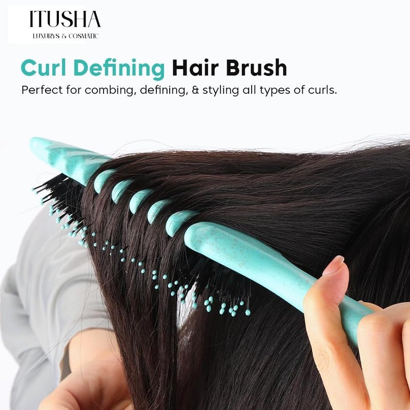 ITUSHA PACK OF 1 - Curly Hair Comb, Curl Defining Comb, Bristle Hair Brush Styling Brush, Curly Hair Comb, Curl Detangler Hair Brush, Shaping & Defining Curls For Women - Image 2