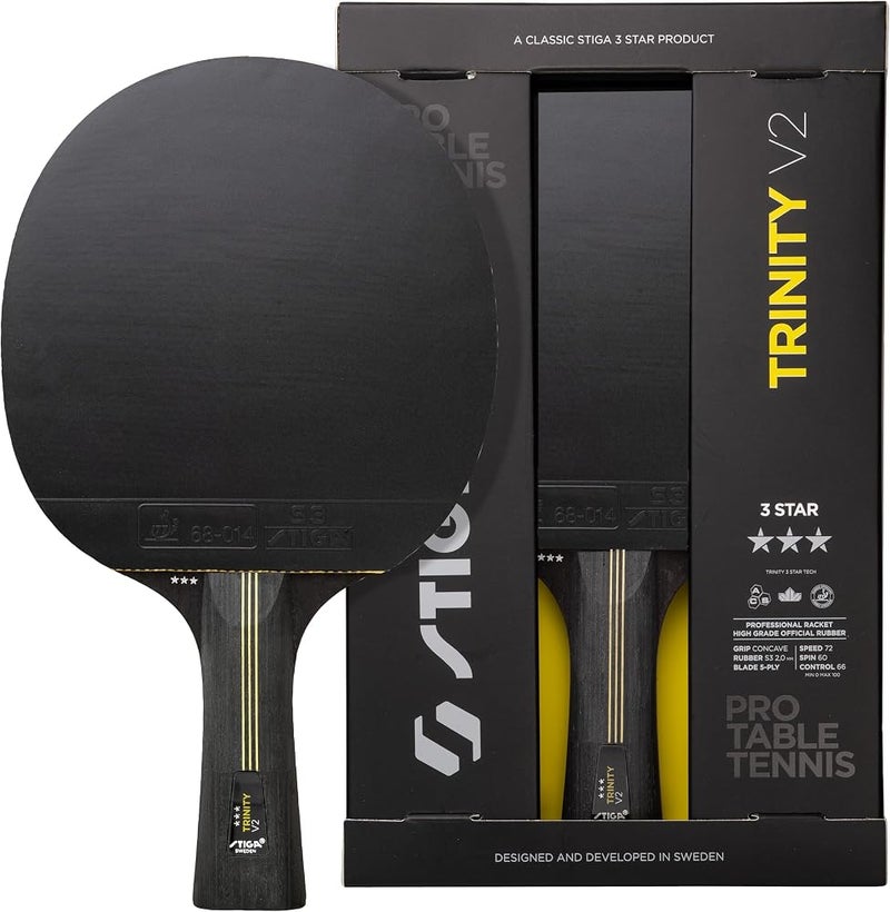 ستيجا مضرب تنس الطاولة STIGA Trinity V2 - خشب من الدرجة الثالثة، مطابق لمعايير ITTF، مع مقبض مريح ومتكيف - مناسب للاعبين الهجوميين - Image 1