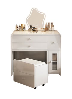 keke Multifunctional Makeup Vanity Dressing Table with LED Mirror and Chair 80 CM  - Image 1