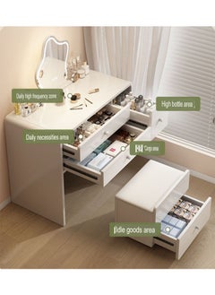 keke Multifunctional Makeup Vanity Dressing Table with LED Mirror and Chair 80 CM  - Image 3