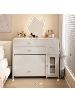 keke Multifunctional Makeup Vanity Dressing Table with LED Mirror and Chair 80 CM  - Image 5