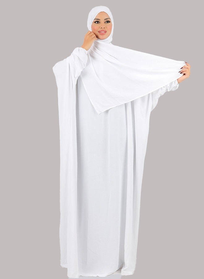 زمرد ثوب صلاة كريب سعودي عملي مع غطاء الرأس -ساده من زمرد فاشون  - Image 3