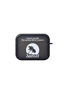 Applicable To AirPods Pro2 Earphone Cover Two-in-one Cartoon Soft Case For Apple1/2/3 Generation Wireless Bluetooth Cross-border-Color:Two-in-one Soft Shell-black And White Coconut Tree-Model:AirPods 1/2 Generation (protective Cover)