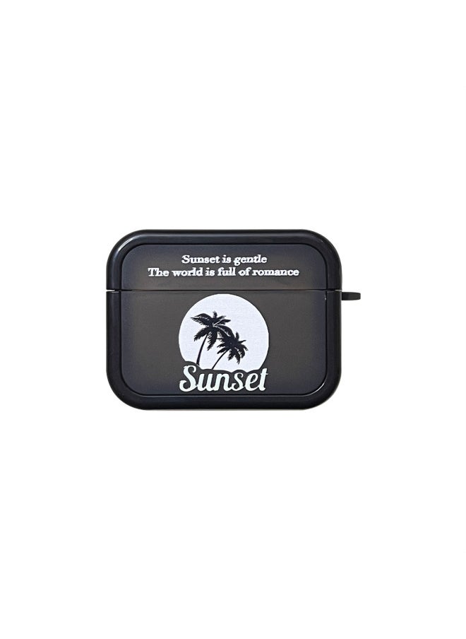 Generic - Applicable To AirPods Pro2 Earphone Cover Two-in-one Cartoon Soft Case For Apple1/2/3 Generation Wireless Bluetooth Cross-border-Color:Two-in-one Soft Shell-black And White Coconut Tree-Model:AirPods 1/2 Generation (protective Cover) - Image 1