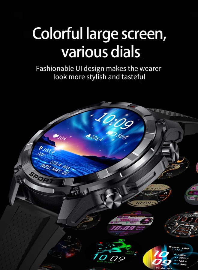 رولستيمي ساعة ذكية تعمل بالبلوتوث تعمل بملء الشاشة للرجال ، وشاشة عالية الوضوح مقاس 1.52 بوصة ، مع مراقبة صحية ، وأكثر من 100 وضع رياضي وعرض للرسائل ، وعمر بطارية طويل الأمد ، وساعة ذكية عالمية مناسبة لأنظمة أندرويد وآي أو إس ، آر تي-آي 116 - Image 5