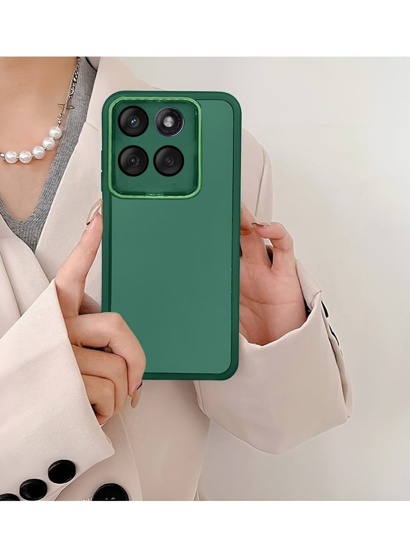 Wtech Motorola Edge 60 / Motorola Edge 60 Fusion 5G 2025 Soft Transparent TPU Camera Protection Silicone Ultra Thin Phone Stylish Electroplated Camera Border Back Case Cover - Dark Green - Image 3