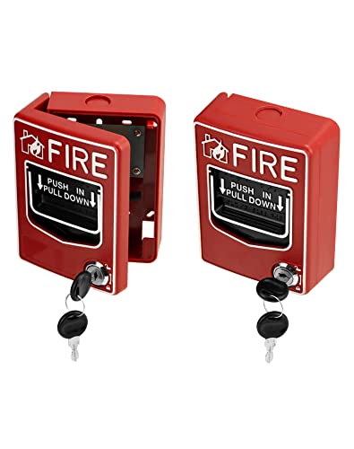 QWORK Wired Emergency Fire Alarm Station, Dual Action Manual Call Point Fire Alarm Panic Button 9-28VDC with 2 Keys - Image 5