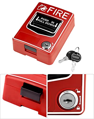 QWORK Wired Emergency Fire Alarm Station, Dual Action Manual Call Point Fire Alarm Panic Button 9-28VDC with 2 Keys - Image 3