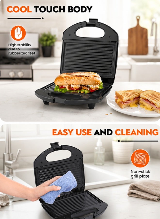 SONASHI 2 Slice Non-Stick Sandwich Grill And Sandwich Maker With Handle Locking System 750 W SGT-853 Black - Image 2
