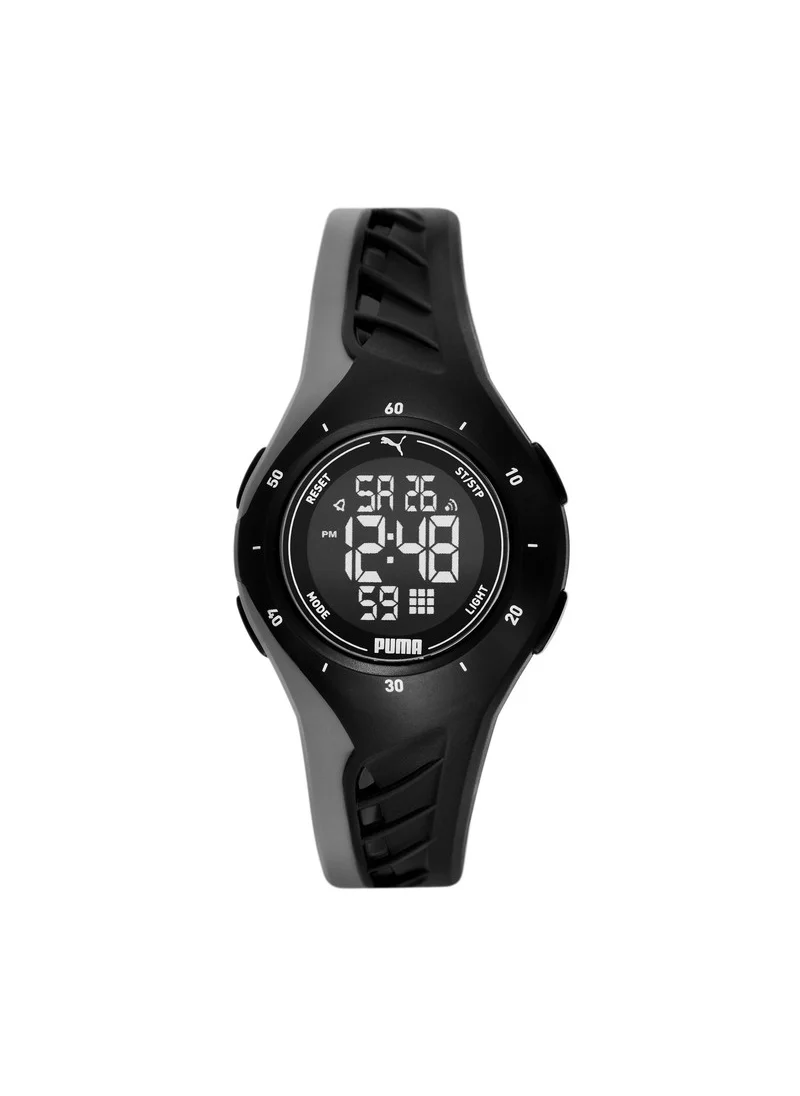 PUMA Unisex Digital Watch With Black Polyurethane Strap - 3 ATM - PU P6011