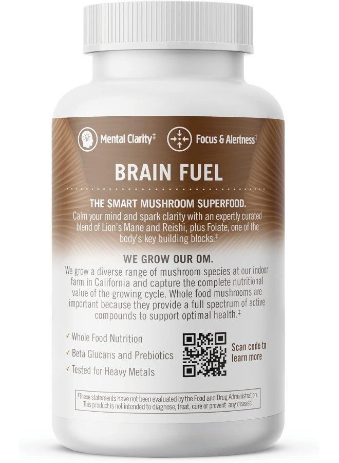 OM Organic Mushroom Nutrition Om Brain Fuel Mushroom Superfood 90Vcaps - Image 2