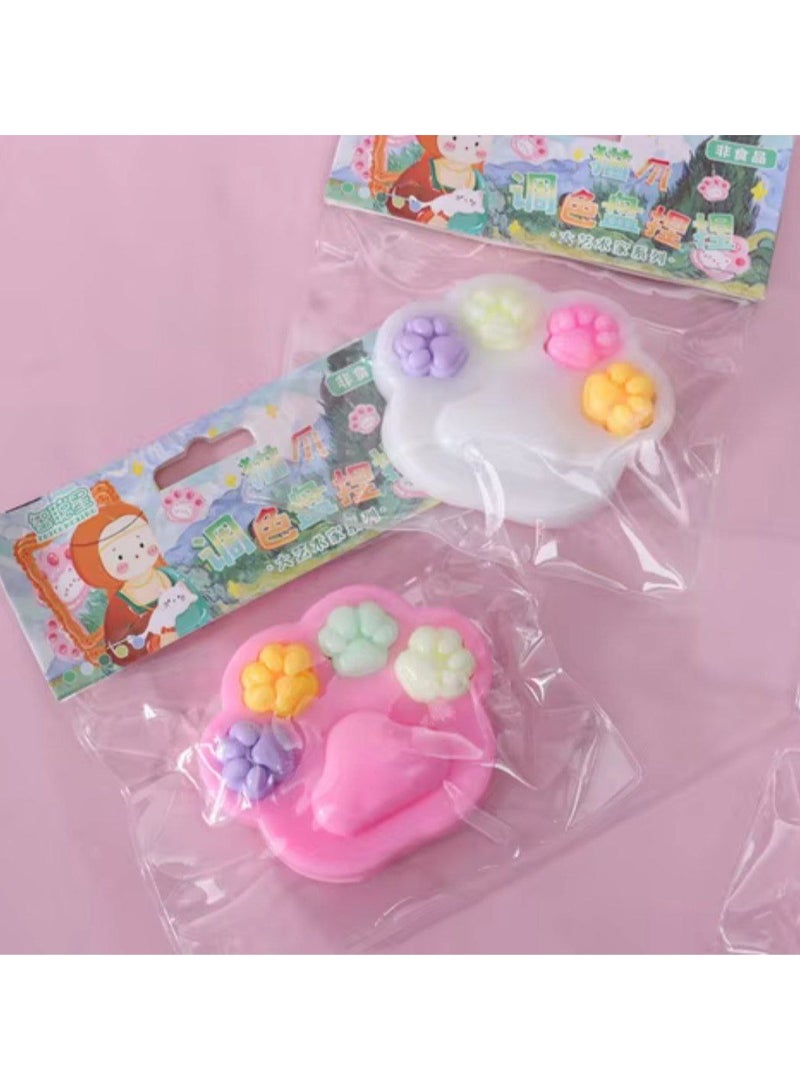 ألعاب الضغط على مخالب القطط الناعمة اللطيفة، ألعاب الضغط على مخالب القطط الإسفنجية، ألعاب حسية زغبية ، أشياء مبتكرة مضحكة فائقة النعومة مناسبة للأطفال "أبيض" - Image 1