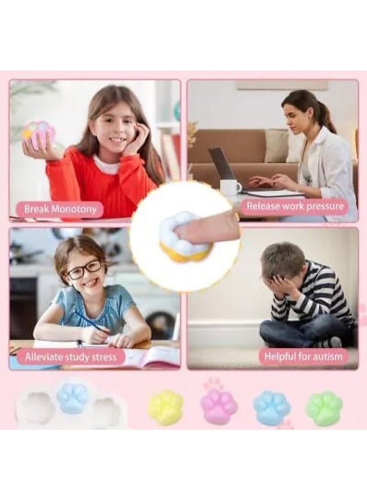 ألعاب الضغط على مخالب القطط الناعمة اللطيفة، ألعاب الضغط على مخالب القطط الإسفنجية، ألعاب حسية زغبية ، أشياء مبتكرة مضحكة فائقة النعومة مناسبة للأطفال "أبيض" - Image 4
