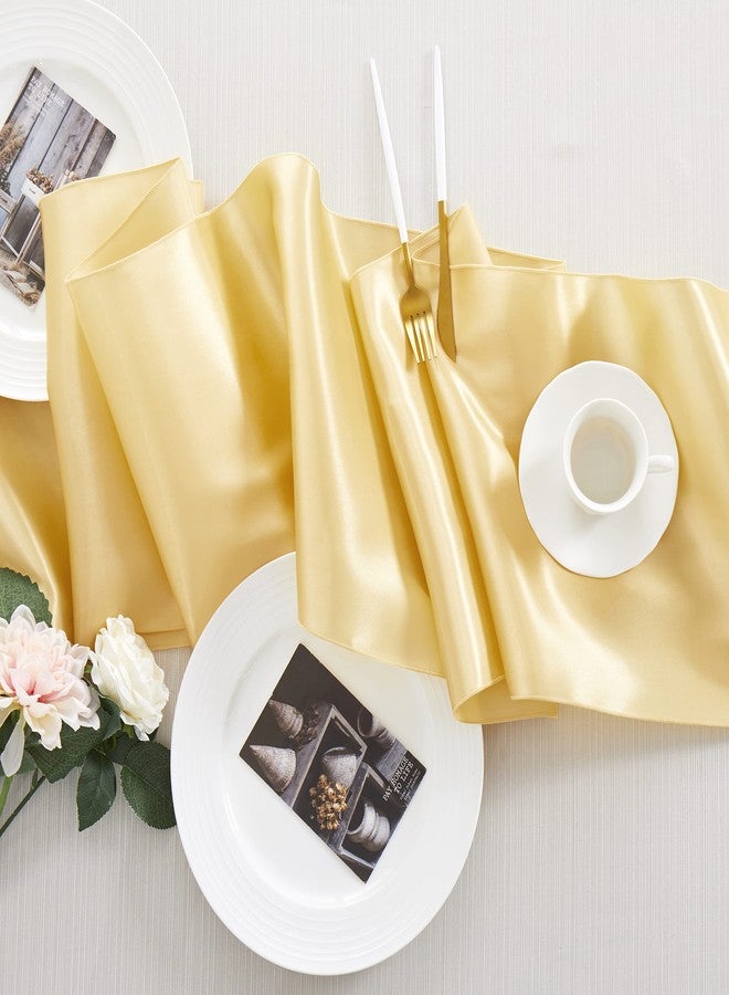 Counfeisly 4pcs Gold Satin Table Runners 14" x 72", Elegant and Smooth Silky Fabric Table Decor for Wedding Banquet Birthday Decoration - Image 5