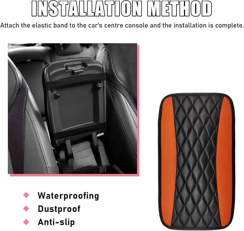 Ohleats Car Center Console Cushion Pad - Orange - Image 5