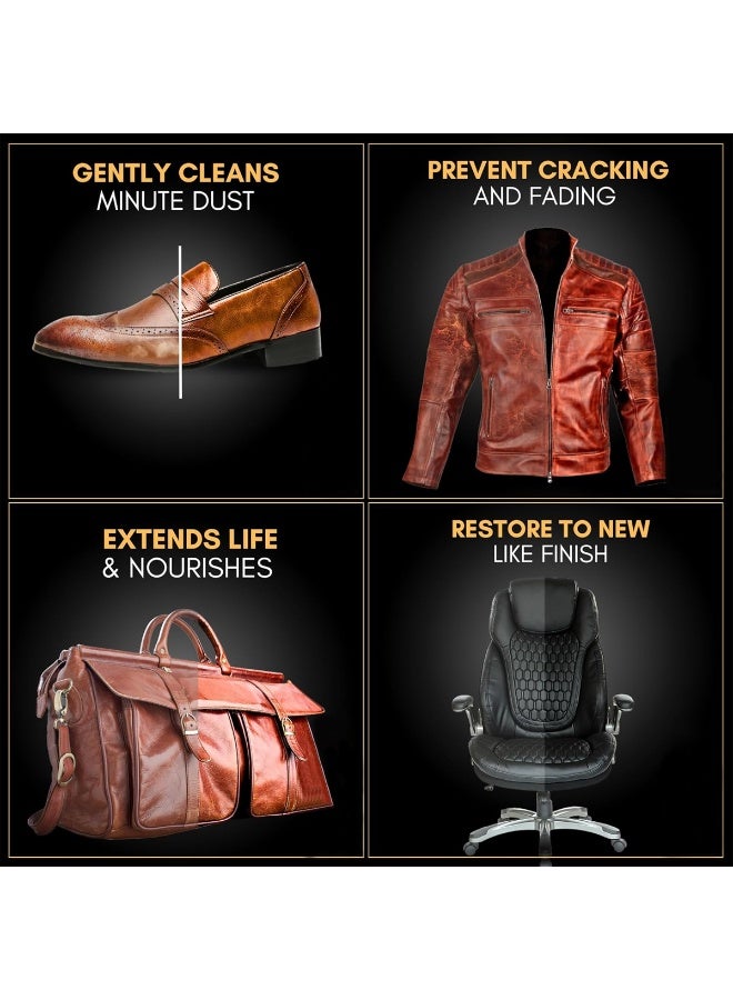 NORA N-201 Leather Cleaner & Conditioner Spray (500ml), Multi-Purpose Formula, Cleans, Protects, Restores Shine & Prevents Cracking/Fading on Car Interiors, Furniture, Shoes, Handbags & Faux Leather - Image 4