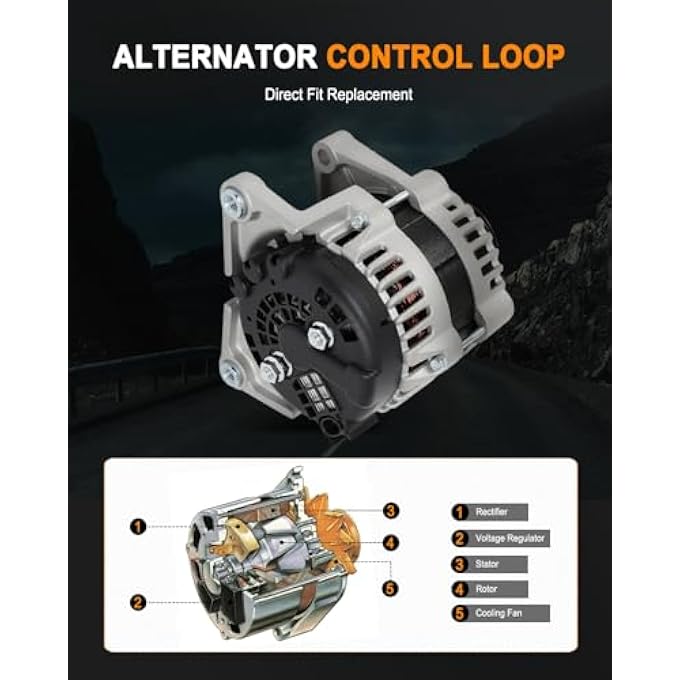 ASAPE 21834 High Output Replacement New Alternator Fit for 2009-2011 for Chevrolet Aveo 1.6L 2009-2011 for Chevrolet Aveo5 1.6L 2009-2010 for Pontiac G3 1.6L 2009 for Pontiac G3 Wave 1.6L - Image 3