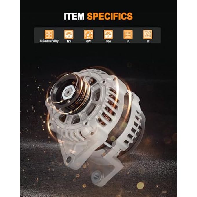 ASAPE 21834 High Output Replacement New Alternator Fit for 2009-2011 for Chevrolet Aveo 1.6L 2009-2011 for Chevrolet Aveo5 1.6L 2009-2010 for Pontiac G3 1.6L 2009 for Pontiac G3 Wave 1.6L - Image 2