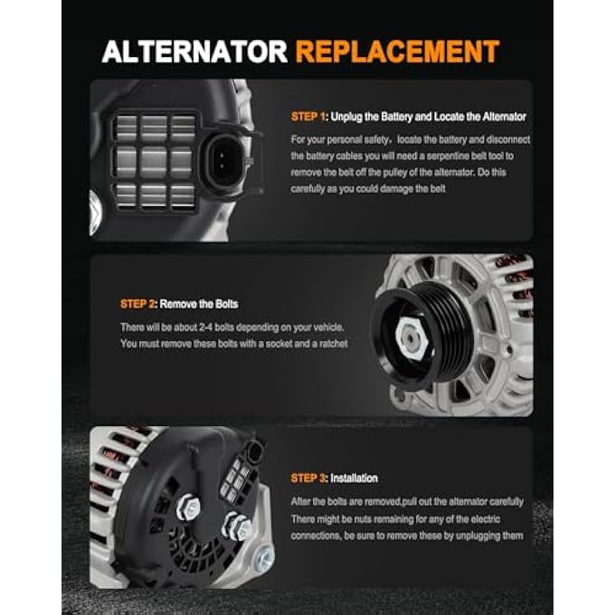 ASAPE 21834 High Output Replacement New Alternator Fit for 2009-2011 for Chevrolet Aveo 1.6L 2009-2011 for Chevrolet Aveo5 1.6L 2009-2010 for Pontiac G3 1.6L 2009 for Pontiac G3 Wave 1.6L - Image 5