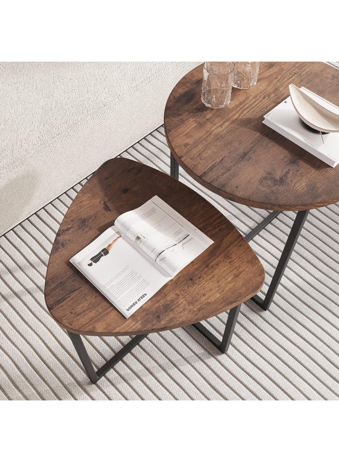 Generic Hojinlinero  Round Coffee Table Set Of 3 End Tables For Living Room  - Image 5