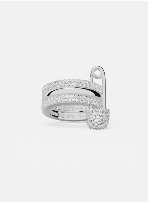 Morse code Love, Smile, Bonheur three-layer ring pin ring