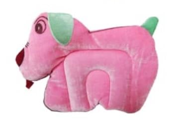 Velvet Soft Neck Supporting Solid Soft Head Shaping Pillow (Pink Puppy Pillow)  - Image 1