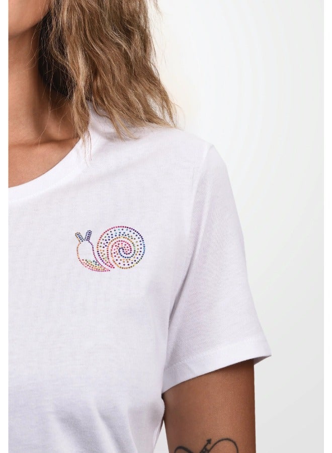 Primina Women's printed T-Shirt -Slug, round neck, 100% cotton, regular fit - Image 3