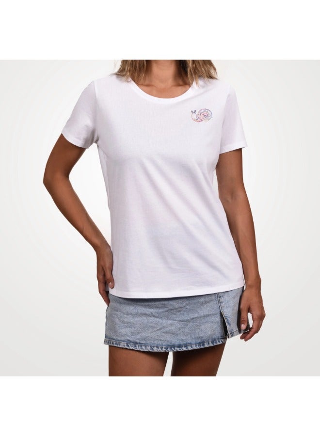 Primina Women's printed T-Shirt -Slug, round neck, 100% cotton, regular fit - Image 5